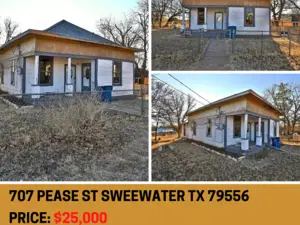 2 Beds 1 Bath Fixer Upper in Sweetwater TX