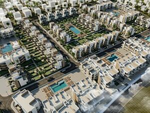 studio apartment 51sqm+ 25sqm roof, pool view in hurghada