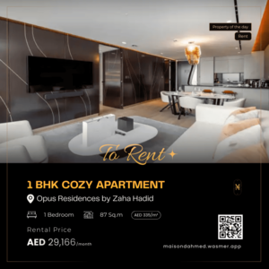 1 Bedroom Apartment for rent in Opus Residences Business Bay