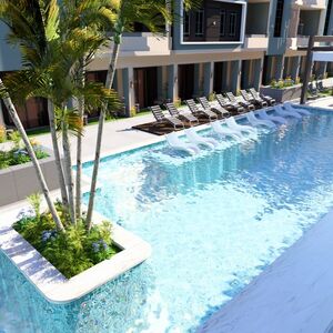 Studio 38Sqm with private terrace on the swimming pool