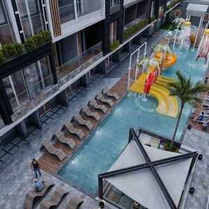 Pool-view studio, 30% down, 2026 delivery