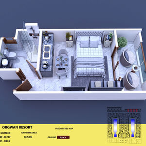 Ground Floor Studio for Sale | Aqua Orgwan Resort | Al Ahyaa