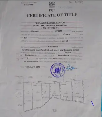 Lot 2 Title Certificate