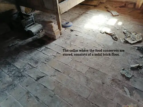 Brick floor in basement